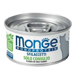 MONGE CAT MONOPROTEIN FLAKES RABBIT konservi kaķiem Trusis 80g